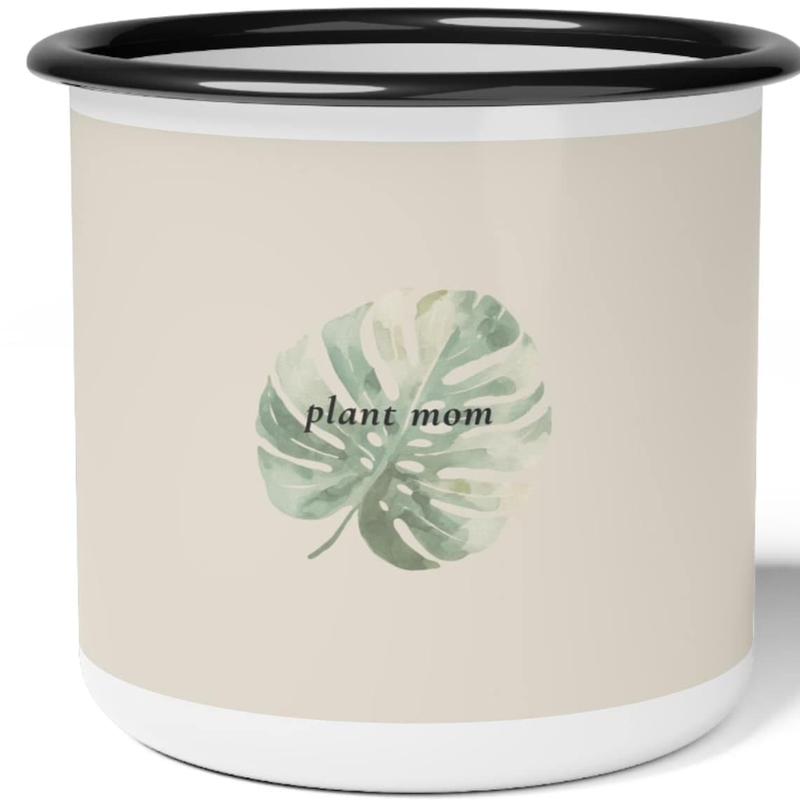 Monstera Leaf Enamel Camp Cup