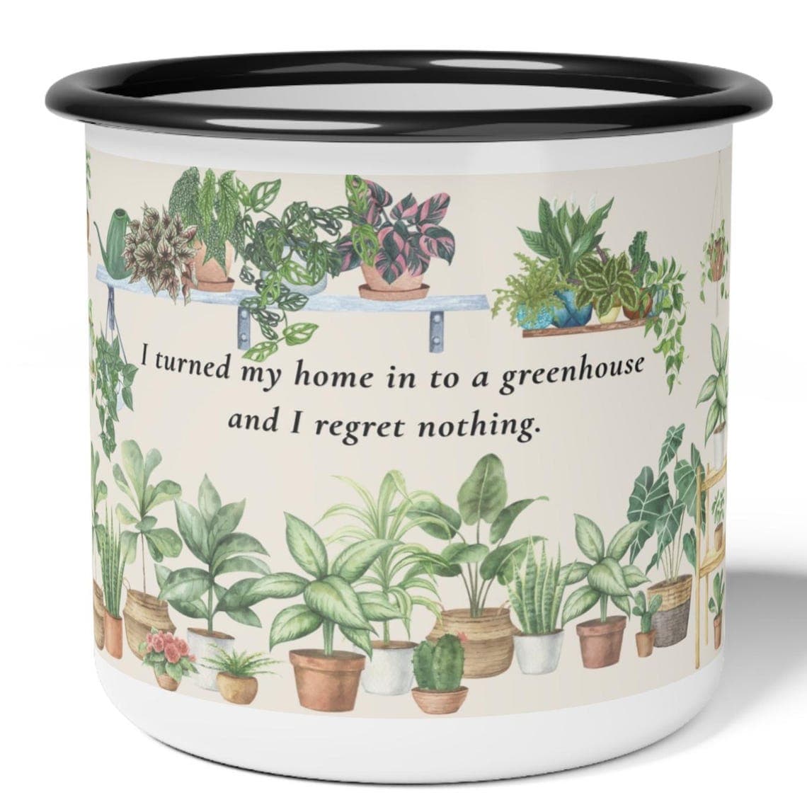 Houseplant Greenhouse Enamel Camp Cup