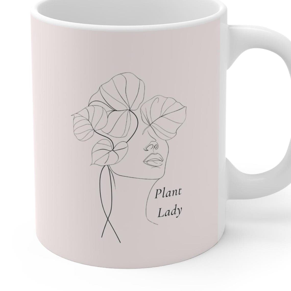 Minimal Blush Pink Plant Lady Mug