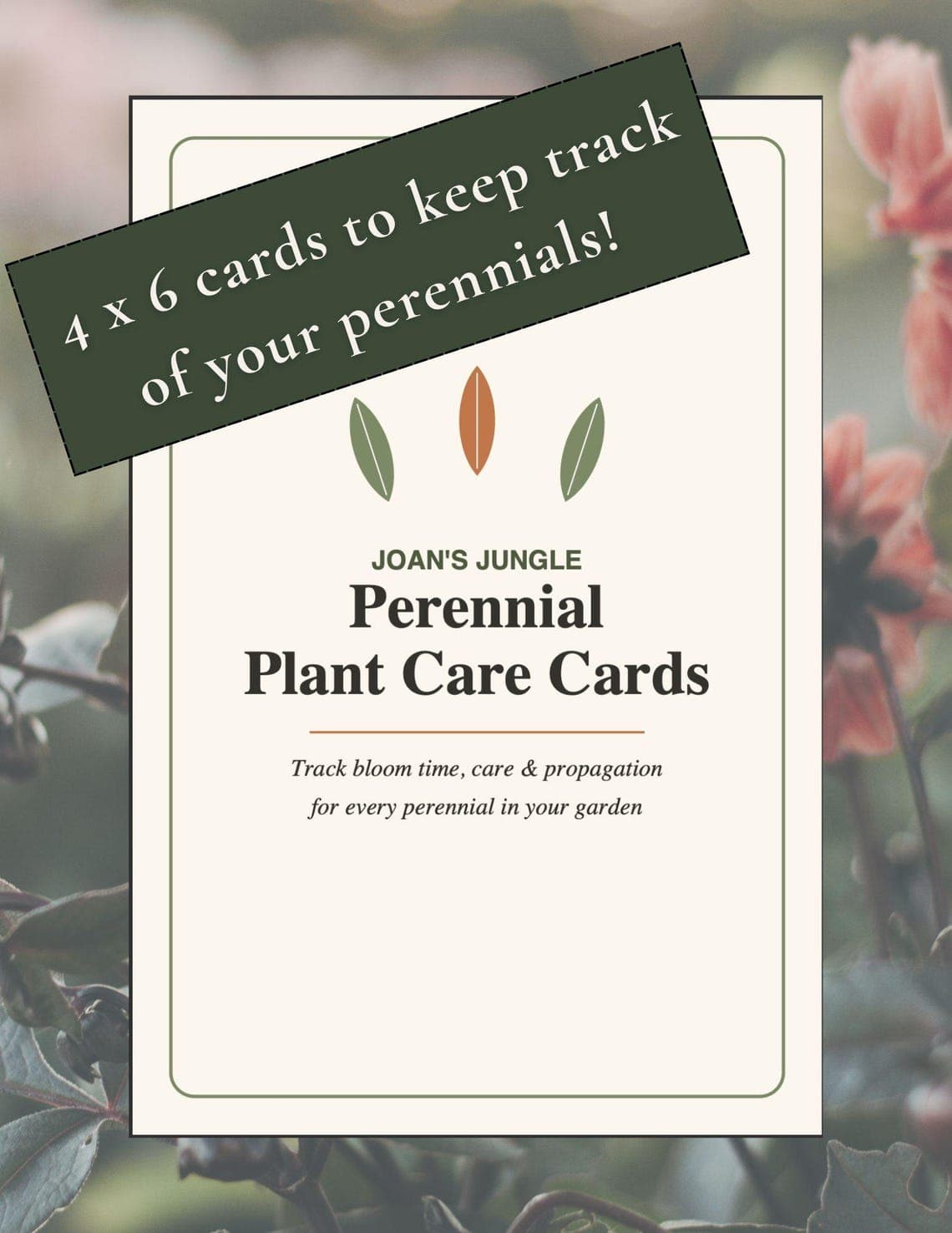 Perennial Plant Care Cards Printable